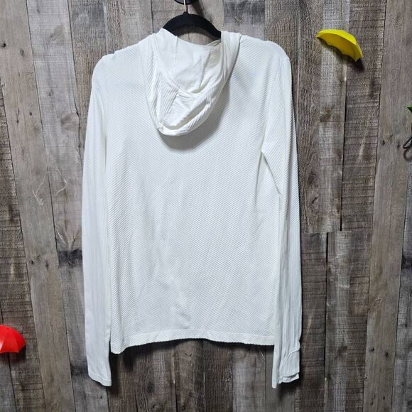 Athleta White Seamless Textured Hooded Tunic Top - Picture 3 of 4